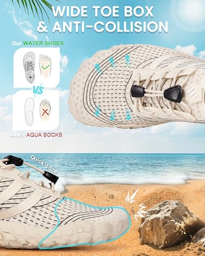 Image of Water Shoes for Women Men Quick-Dry Barefoot Shoes Breathable Aqua Socks for Swim Beach River Pool Lake Hiking Surfing Kayaking