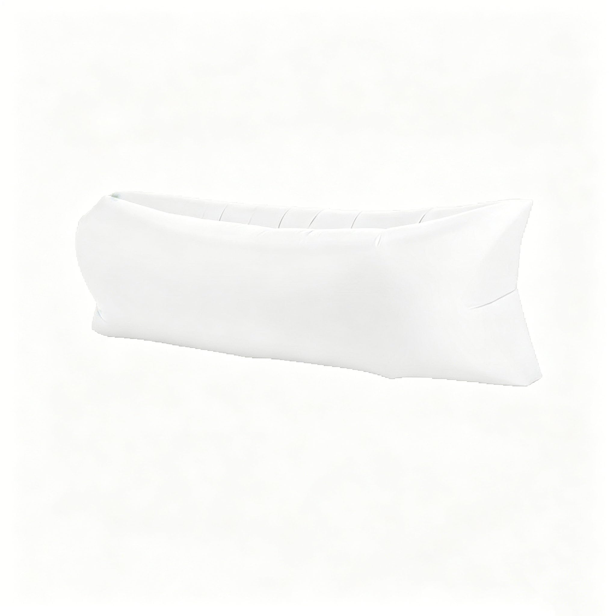 Inflatable Air Sofa Lounge Chair, Wind-Powered No-Pump Setup, Ergonomic Neck Pillow, Durable Waterproof Fabric, Portable for Beach, Camping, Hiking, Picnics White,Maximum Load Capacity 440 lbs