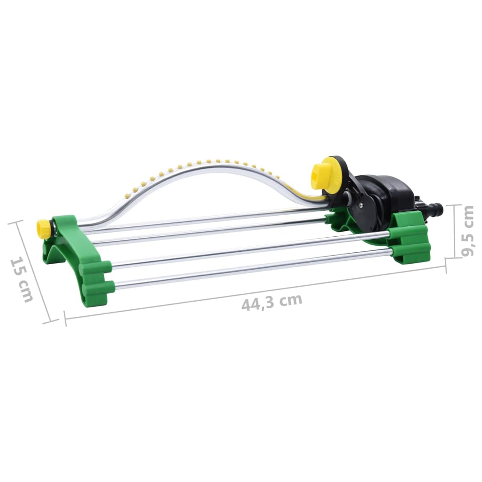 Gecheer Irrigatore oscillante da giardino, 18 getti regolabili, alluminio e PP, copertura fino a 15 metri, per prati e aiuole