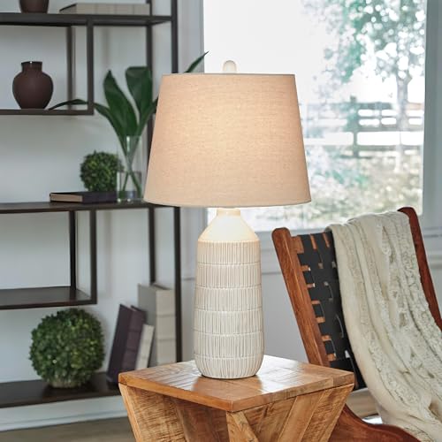 Signature Design by Ashley Willport Modern 26.5" Ceramic Table Lamp, Set of 2, Beige - Image 3