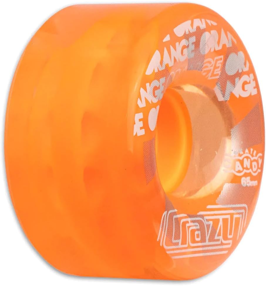 Crazy Skates Wheel Candy Roller Skate Wheels - Outdoor Urethane 78a Wheels for Roller Skates - Set of 4 - Orange [Orange]