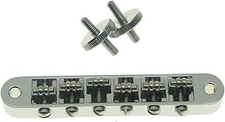 KAISH Chrome Guitar Roller Saddle Bridge Tune-O-Matic Bridge For Gibson Les Paul,SG,ES Dot,Gretsch Bigsby Guitar with M4 Threaded Posts