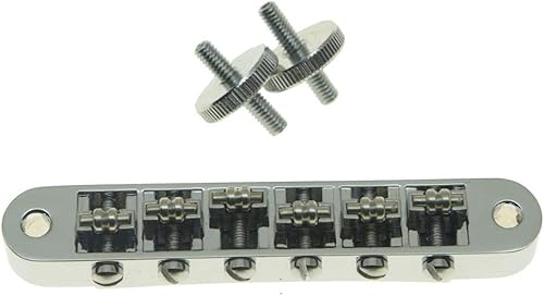 KAISH Gitarren-Sattel-Steg Tune-O-Matic Steg fA r Gibson Les Paul SG ES Dot Gretsch Bigsby Gitarre mit M4-Gewindestangen chrome
