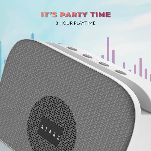 Image of AT-611 Ultimate | 05W Bluetooth Speaker | Hi-fi Stereo Sound Surround | Upto 08 Hours Playback with RGB Lights | Best for Mobile, Laptop /PC, Ipad, Media Players (Grey)