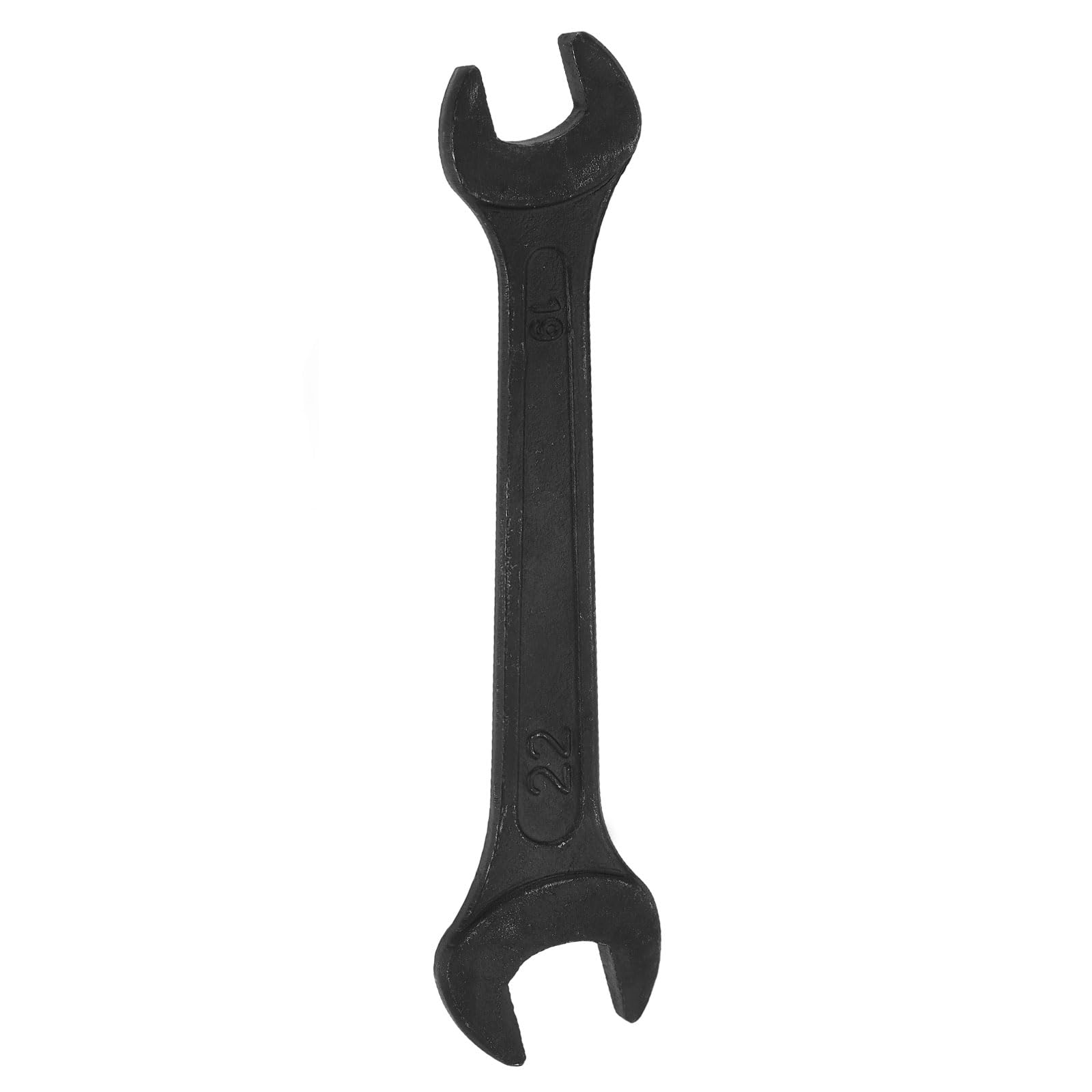 sourcing map Metric Double Open End Wrench 19mm x 22mm Standard Size Carbon Steel Spanner Wrench for Auto Household Maintenance Routine Repairs, Black