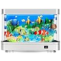 Fake Fish Tank,Virtual Ocean Moving Fish lamp,Fake Aquarium Decor,Realistic Artificial Aquarium Decorations for Bedroom & Office