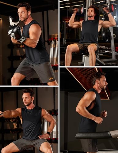 MAGCOMSEN Men's Tank Top Sleeveless Muscle Shirts Quick Dry Workout Gym Cut Off Shirt Lightweight Summer Bodybuilding Tee4