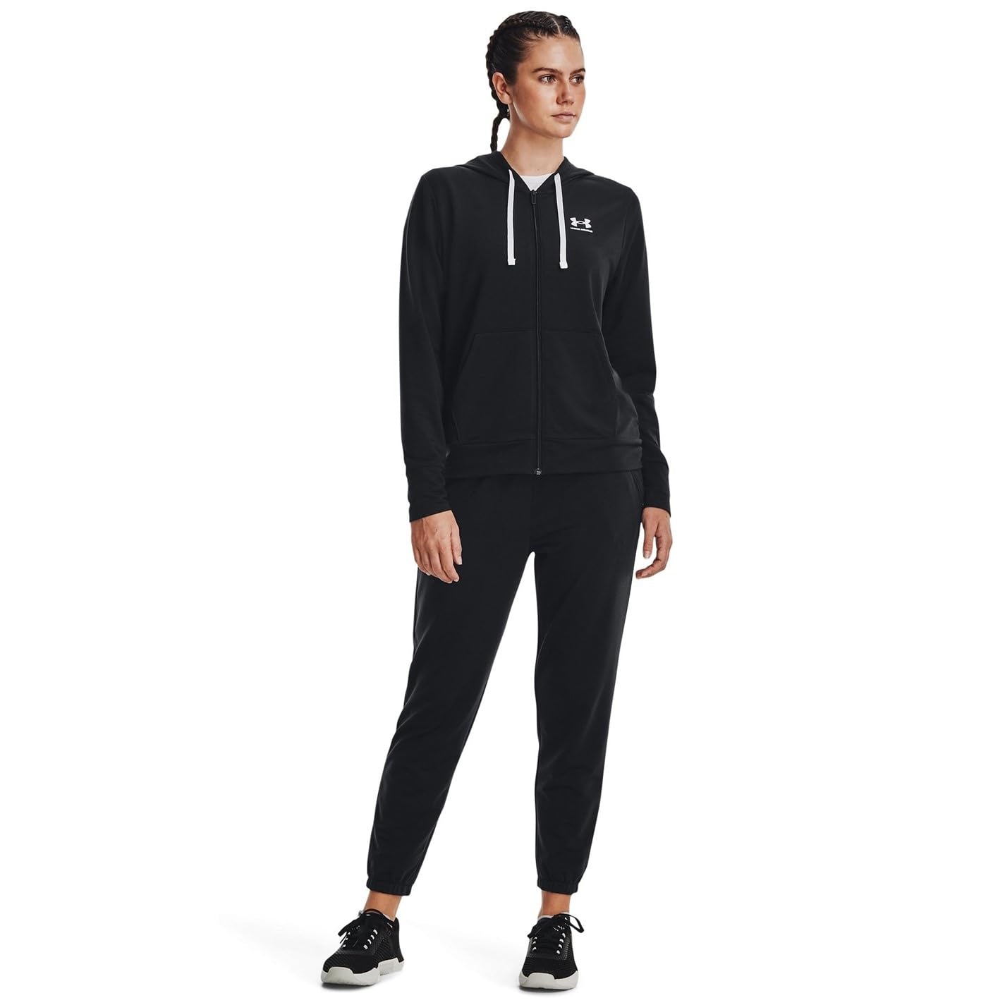 Under Armour Rival Terry Joggers Pantalón De Chándal Con Pernera Cónica, Pantalones Para Correr Mujer Gris XL