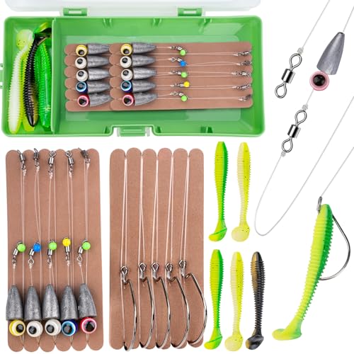 Carolina Rigs for Fishing- 10PCS Ready Tied Carolina Rig Kit for ...