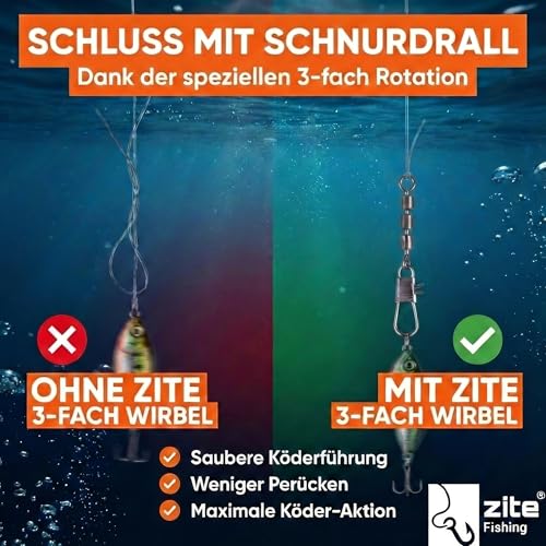 Foto von Zite Fishing Dreifachwirbel Angeln Sortiment 60 Stück