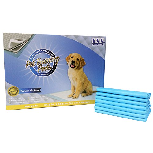 Pets First TP-6100 PREMIUM TRAINING PADS (100 Count) Newest Version - MOST ABSORBENT Puppy Pads. Latest Tech #1 TRAINING PADS