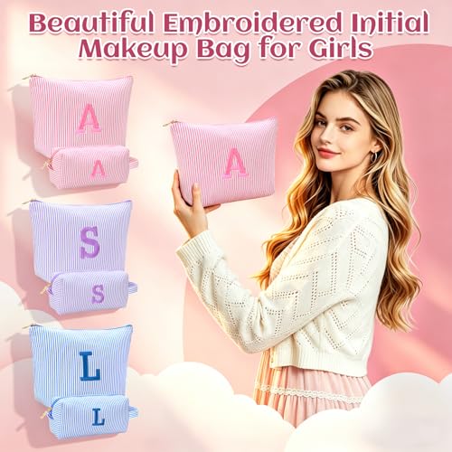 YILANCOL Personalized Initial Makeup Bag