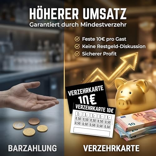 100x Verzehrkarten zum Abstreichen - Wertkarten für Veranstaltungen, Vereine & Gastronomie als Alternative für Wertmarken (20 Euro, 100 Stück)