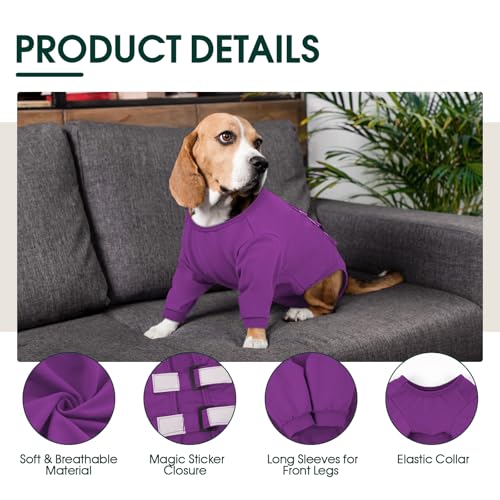 Image of Kuoser Dog Surgery Suit Female Spay, Dog Recovery Sleeves for Front Legs, Prevent Licking Recovery Suit for Dogs, Pet Surgical Suit Doggie Onesie, Puppy Elbow Protector for Leg Injuries and Joint Pain