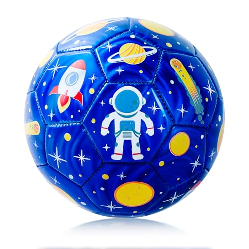 Image of Soccer Ball Size 2 Size 3 Size 4 For Toddlers Kids Ages 1-3 3-8 8-12 - Glitter Unicorn Dinosaur Design - Sports & Outdoors Ball with Pump Deflated - Gift for Girls Boys Children Youth School Birthday