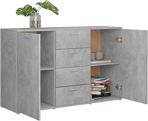 Miniatura 6 de vidaXL Aparador para el hogar, sala de estar, dormitorio, armario de almacenamiento lateral, cajón, muebles de roble Sonoma de 47.2 x 14 x 29.5