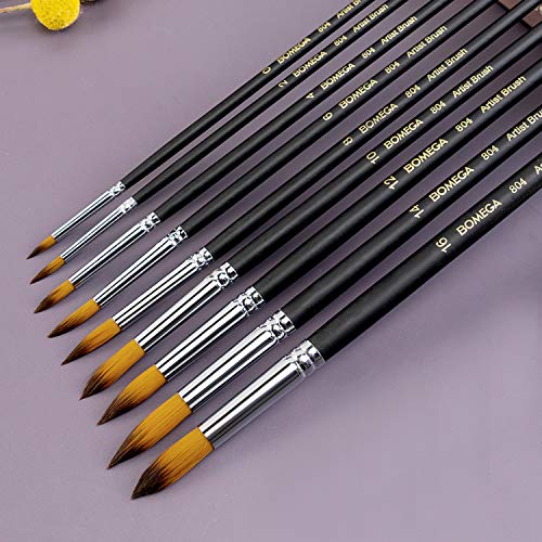 BOMEGA Set Kunstenaar Borstel Kwast Gemaakt van Premium Nylon Haar voor Acryl Schilderen Aquarel Schilderen Olieverf… - Image 8