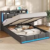 AOGLLATI Letto Matrimoniale con Contenitore 140x200 cm, Struttura Letto Matrimoniale con I...