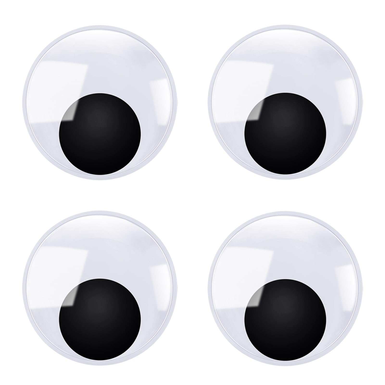 TOAOB 4pcs Giant Googly Eyes 4 Inch Plastic Wiggle Eyes with Self Adhesive White