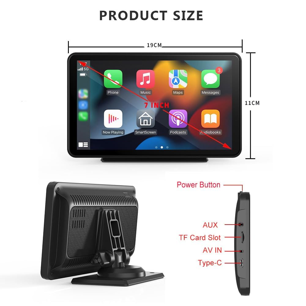 Samochodowy ekran dotykowy do Opel Zafira Meriva Adam Agila, z bezprzewodowym odtwarzaczem multimedialnym Apple CarPlay, Android, Auto, Normalny-7 cali