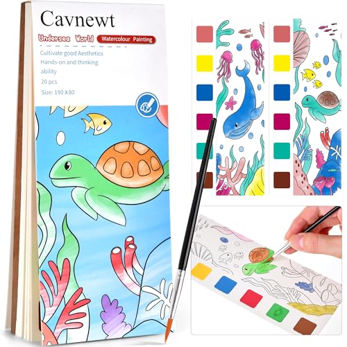 Cavnewt Pocket Watercolor Painting Book,21-Pages,Travel...