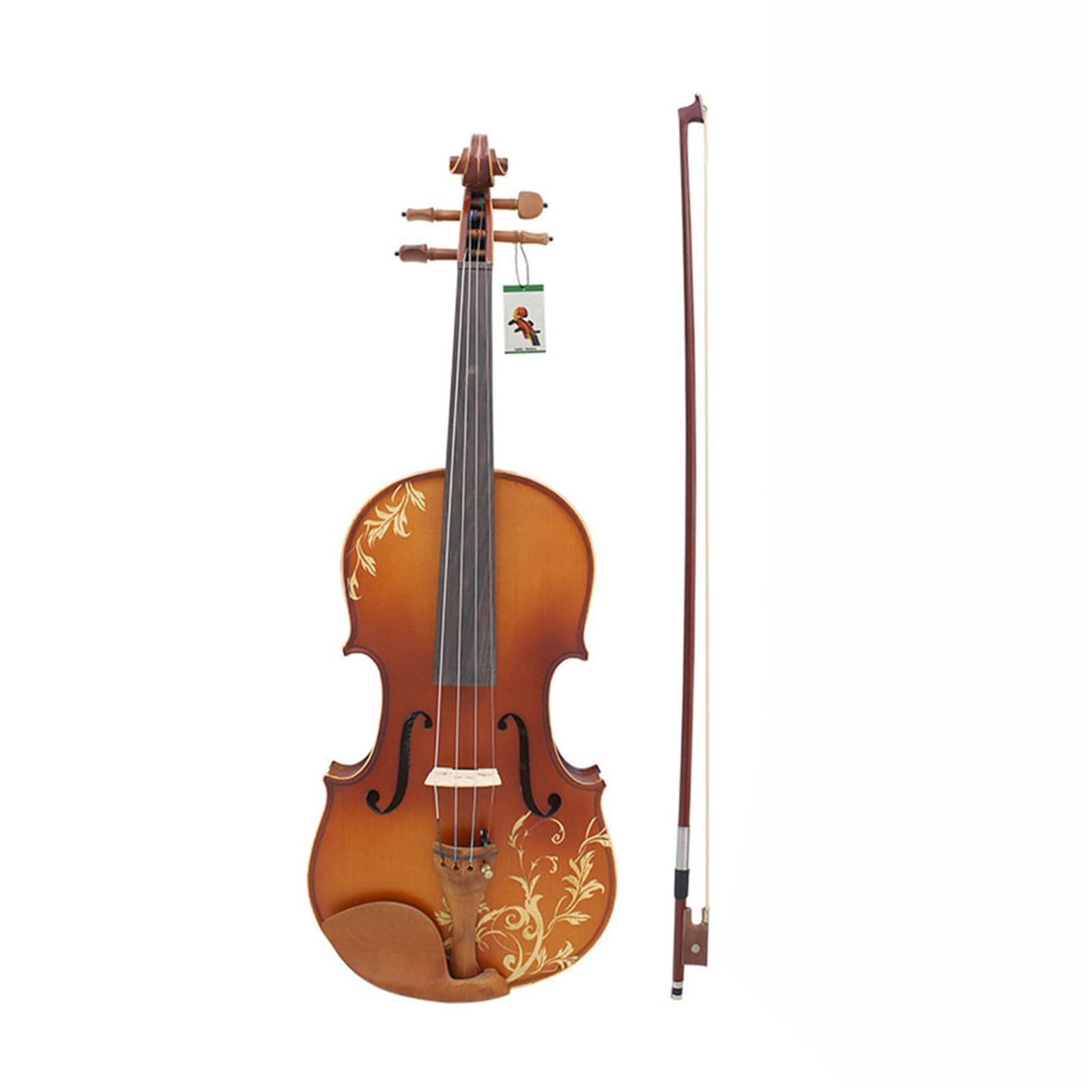 Violino Set Colore Naturale Modello Artigianale Violino Principiante Adulto Che Suona Il Violino 4/4 Strumento A Corde Di Violino In Legno Massello