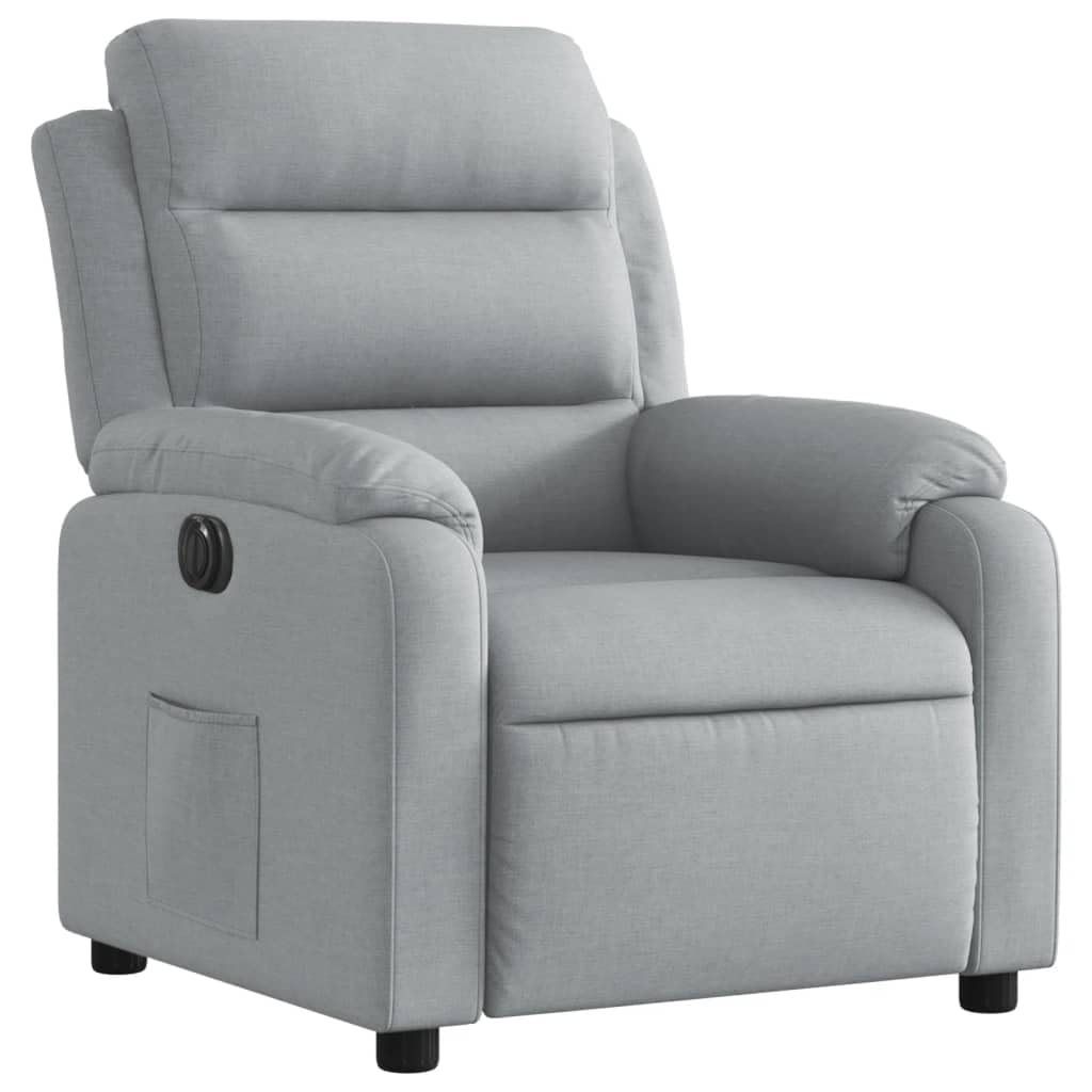 Rantry Poltrona Elettrica Reclinabile Grigio Chiaro in Tessuto,Mobile Sedia da Massaggio Poltrona Relax Tutto Il Corpo, Poltrona Massaggiante Poltrona Reclinabile Relax m
