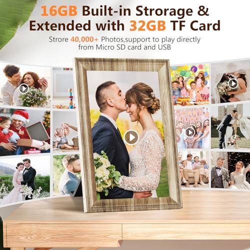 undefined Digital Picture Frame WiFi Send Photos from anywhere16GB Storage Smooth System 10.1inch 1280x800 IPS Touch Screen Wood Light Color の商品画像 5