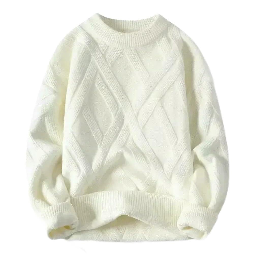 ZBDP Autunno Inverno Maglione Uomo Casual Largo Rosso Maglia Pullover Girocollo Strato Base Addensato Top Alla Moda per gli Uomini