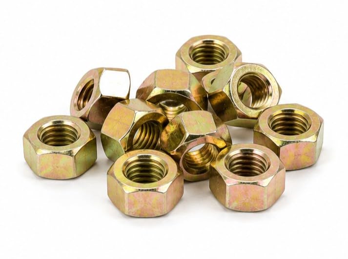 Yellow Zinc Plated Hex Nuts | Carbon Steel | 3mm | Rust-Resistant Coated Nuts for Industrial, Automotive & Home,Hex Nut for Furniture, Machine & DIY Use 25 Nos-image-2