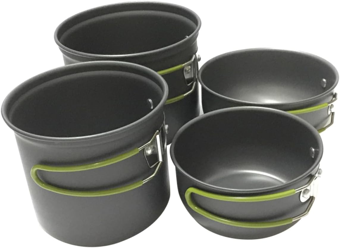 Camping Pot Kit Alloy Outdoor Cooking Utensils Pots for Cooking Picnic Campfire Equipment