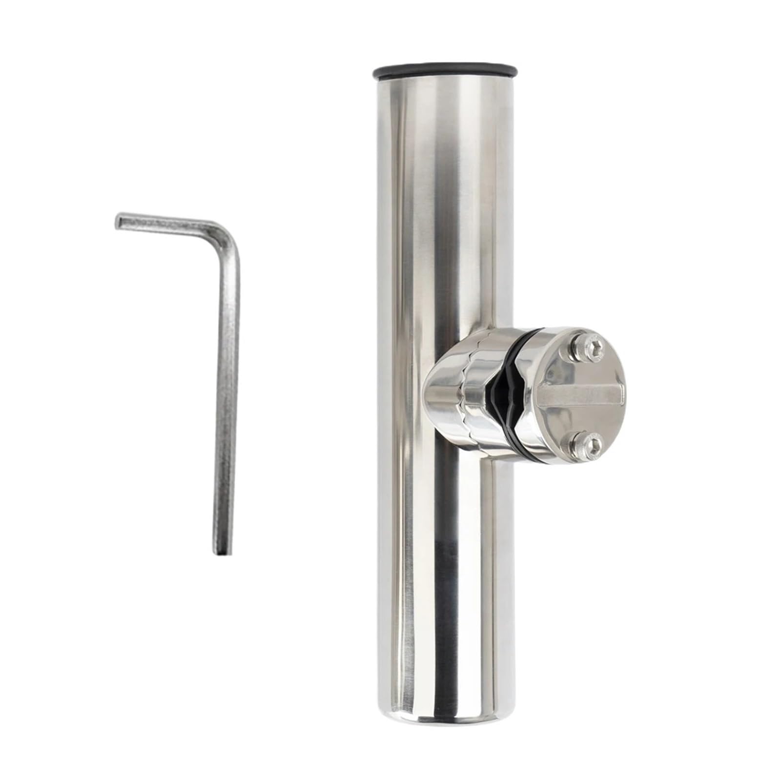SUBLXPoten Stainless Steel Fishing Rod Holder Marine Boat Rod Holder 316 Stainless Steel Fishing Tackle Clamp On Rail Mount Pole Stand Bracket(19-25mm)