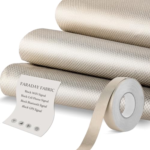 Zevofiur GS01 Faraday Fabric 43 Inch X 59 Inch With Faraday Tape,Nickel Copper Fabric, Military Grade Conductive Material Blocks Rf Signals, Wifi, Cell, Bluetooth, Rfid cover