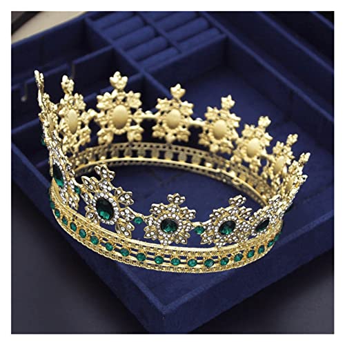 Corona de metal con strass para novias y tiara redonda de rey para fiestas infantiles 4
