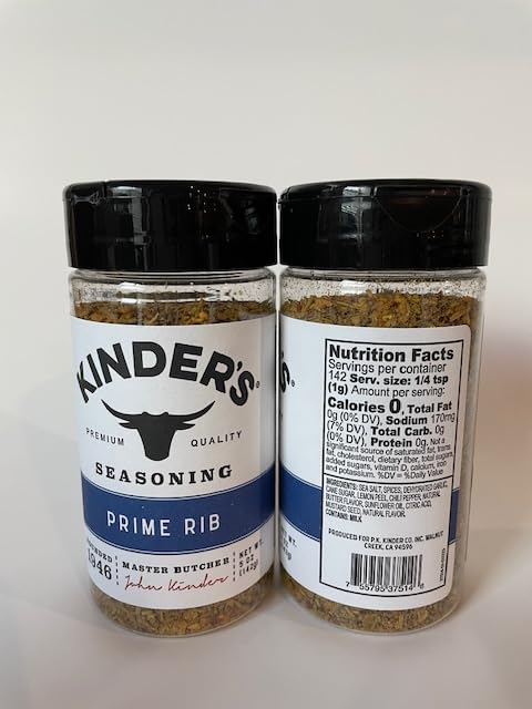 Seasoning Set, KINDERS, Prime Rib, Prime Steak, Brown Sugar, Buttery Poultry Blend, Cowboy Butter, Variety 5 Count Bundle Seasonings Rubs Spices (26.4oz) + credit card style opener (6 items)!