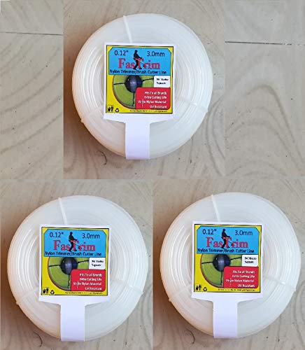 FASTRIM 3 Roll of 3 mm 50 m Square/White/Grass Cutter/Nylon Trimmer line (B07PMD5CKY) Amazon Price History, Amazon Price Tracker
