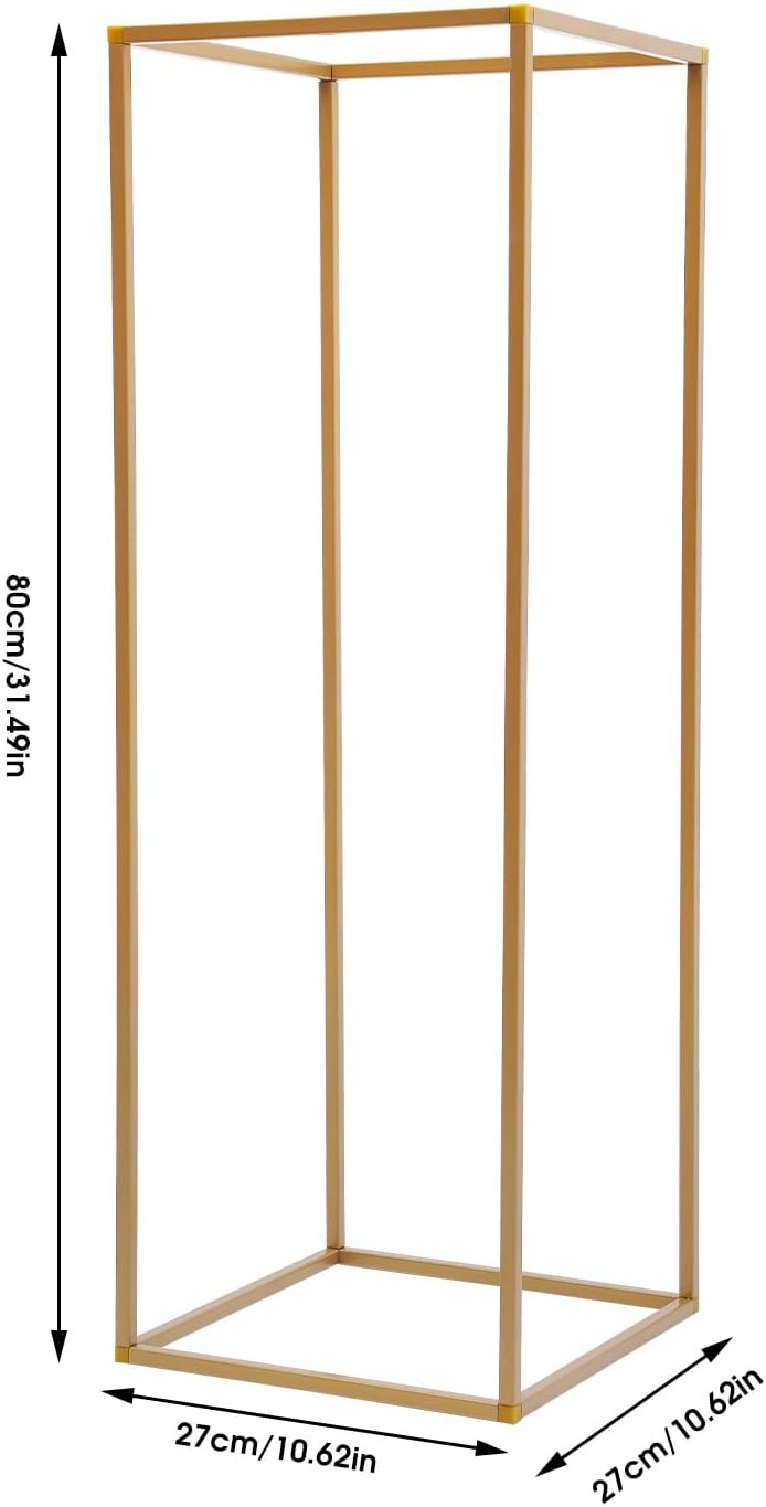 10Pcs Gold Wedding Flower Vase, 31.5" H Metal Column Flower Stand Vases Geometric Centerpieces Displa Rack for Table, Home Party Wedding Decorations