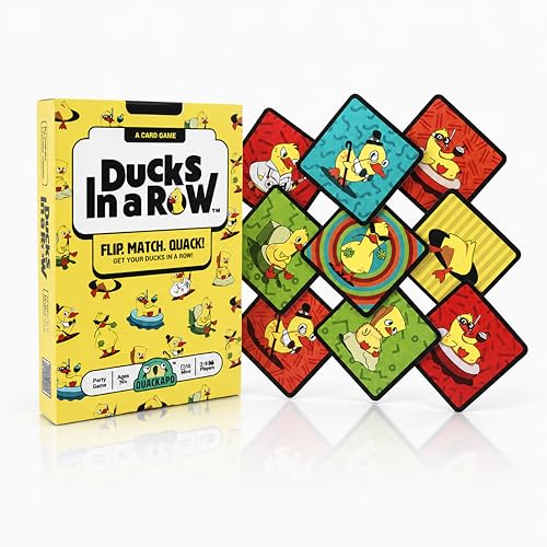 Image of Ducks in a Row Card Game - Spot the Match, Shout Quack | 2+ Players | Ages 7 and Up | Card Games for Kids & Adults | Fast Party Game for Family and Friends | Great for Gifting