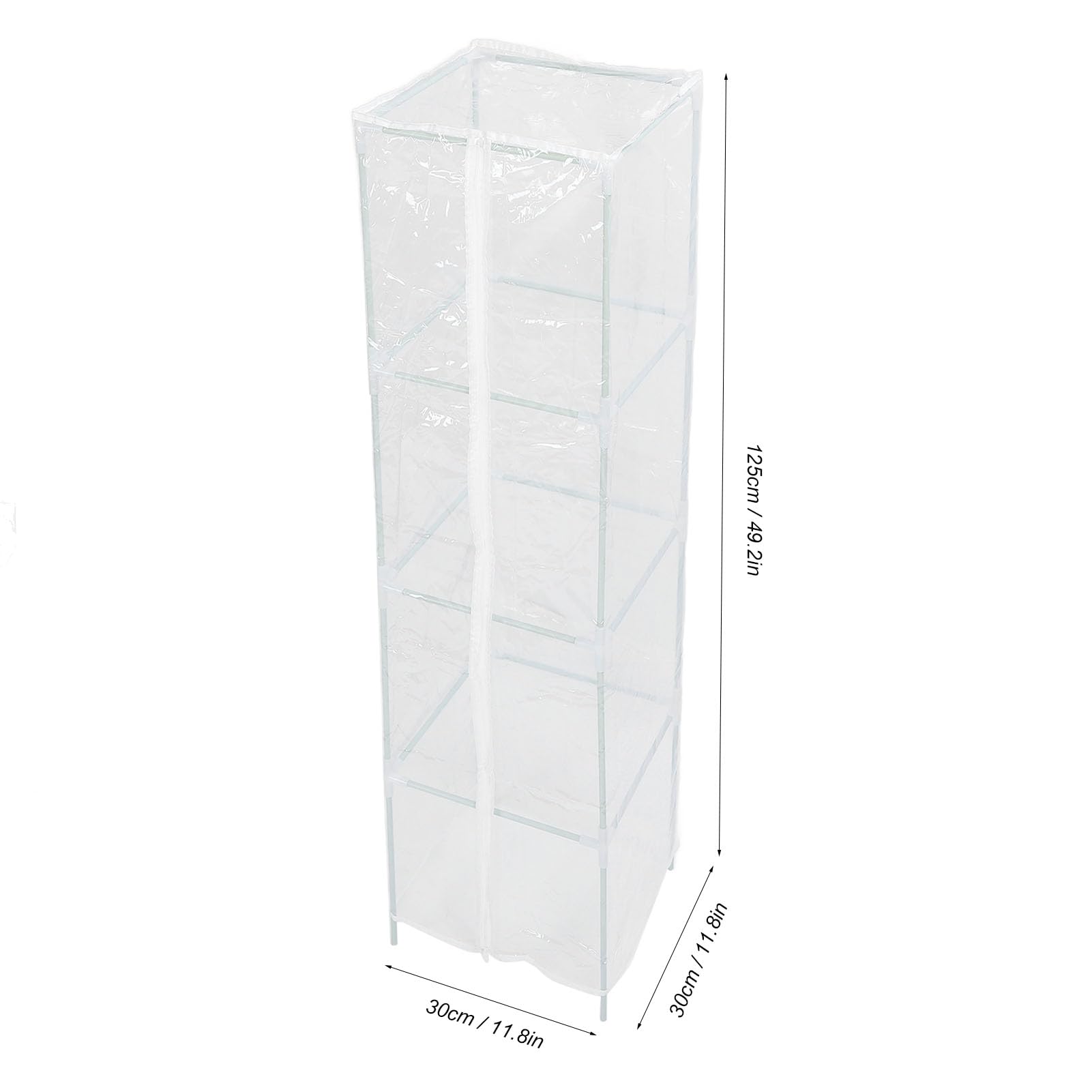 Mini Gewächshaus mit 4 Ebenen, Tragbares Anzucht Gewächshaus mit PVC Abdeckung, Kleines Foliengewächshaus für Balkon, Stabiles Pflanzenregal für Indoor