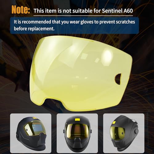 Lente frontal ámbar para careta de soldar Sentinel A50, pack 10 miniatura 5