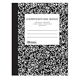 BAZIC Composition Book Wide Ruled 100 Sheet Black Marble Notebook, Writing Journal Comp Lined...