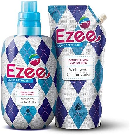 Godrej Ezee Liquid Detergent - Winterwear, No Soda Formula, 2kgs (1 bottle & 1 refill)