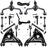 Detroit Axle - 14PC Front Upper and Lower Control Arms w/Ball Joint, Sway Bars, Idler Arm, Pitman Arm, Tie Rods and Tierod Sleeves for 1998-2002 Ford Crown Victoria/Town Car/Grand Marquis