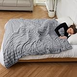 Electric Heated Blanket Luxurious Faux Fur 72 x 84 inches, 4 Heating Levels & 10 Hours Auto Off Heated Blanket for Safety, Home Office Use, Machine Washable,Grey