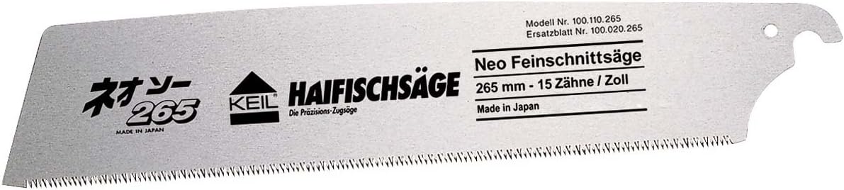 Keil 100 020 265 Replacement Blade for NEO Fine-Cut Japanese Pull Saw 265 mm / 15 Teeth per Inch