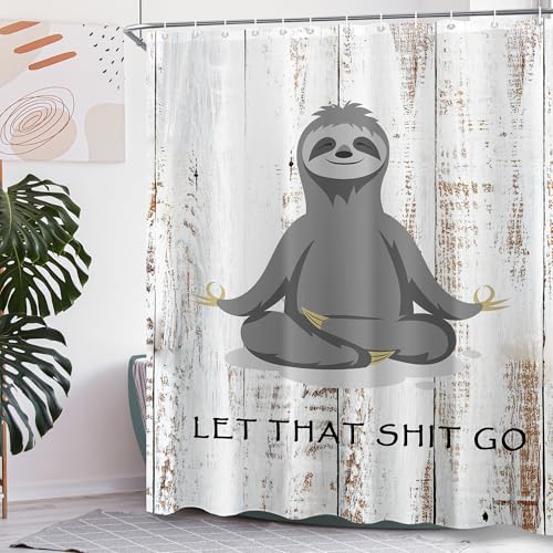 Fun Yoga Sloth Shower Curtain Set - $17.99 - Image 7