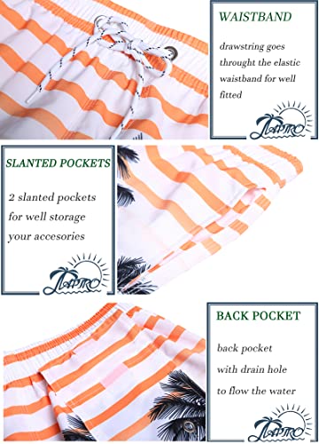 Aptro Swim Trunks Palm Beach Swimwear Board Shorts Mens Swimwear #1525 Orange L #TOP2