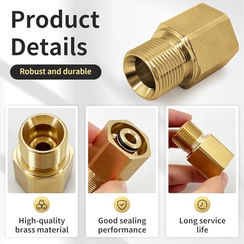 Adapter für Kärcher Easy!Lock TR22 auf M22 x 1,5 AG - Hochdruckreiniger Adapter aus Messing, Adapter Alt auf Neu für Kärcher HD HDS ProHD, Hochdruck Zubehör für Reinigung, Einfache Installation