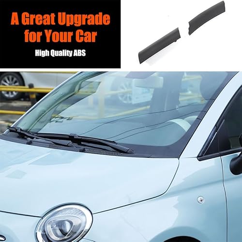 Kompatibel mit FIAT 500 2010-2024 Auto Motorhaube Wasserkanal Abdeckung,Frontscheibenwischer-Seitenverkleidung Motorhauben-Abdeckplatte,Wischer Scuttle Panel Trim Cover Außenzubehör