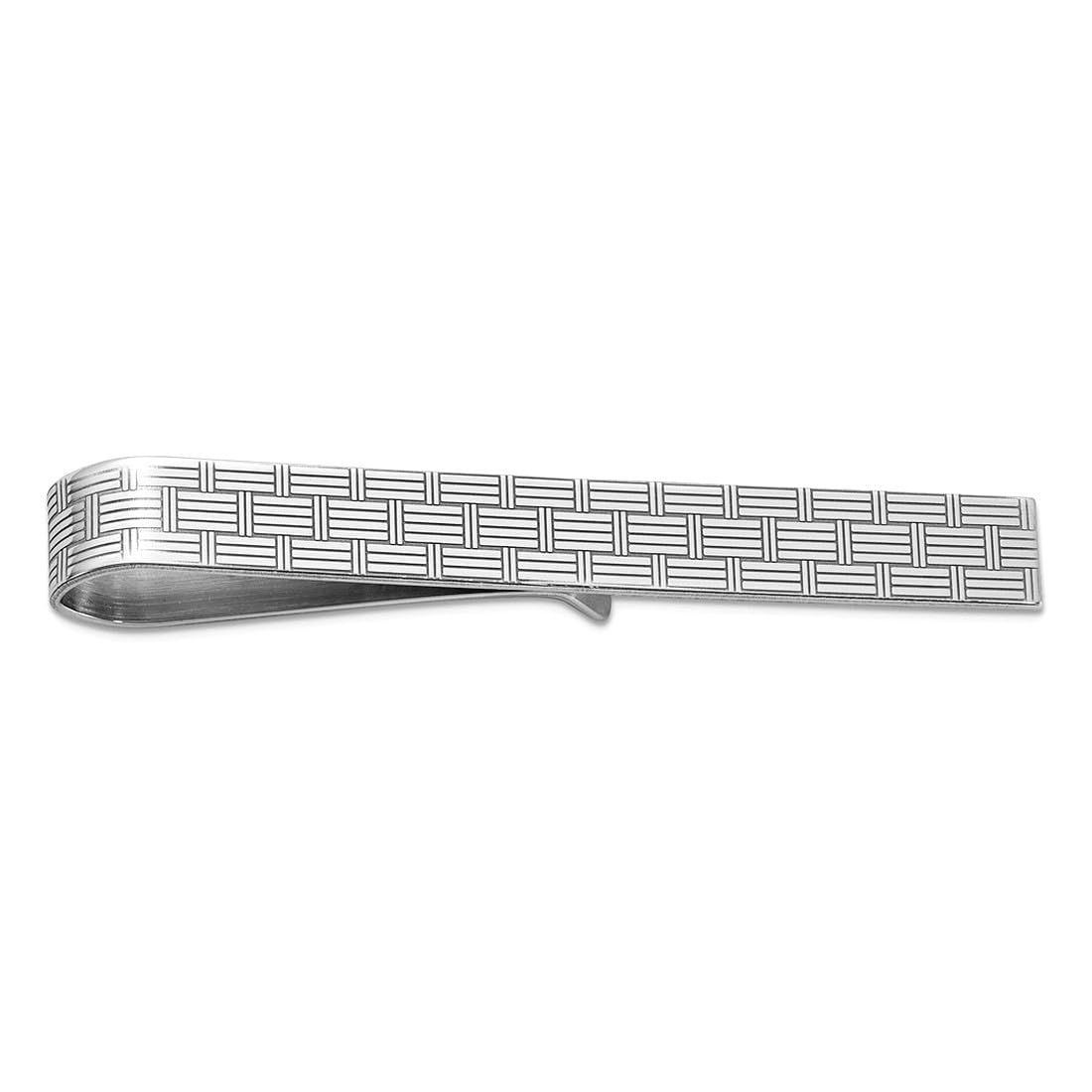 Krawattennadel aus 925er Sterlingsilber, massiv, strukturiert, nicht gravierbar, Maße: 50 x 7 mm breit, Schmuck für Herren, One Size, Metall Silberfarben Aus Sterlingsilber, Kein Edelstein